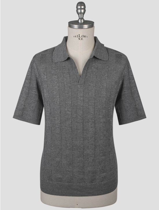 Isaia Isaia Gray Linen Silk Polo Gray 000