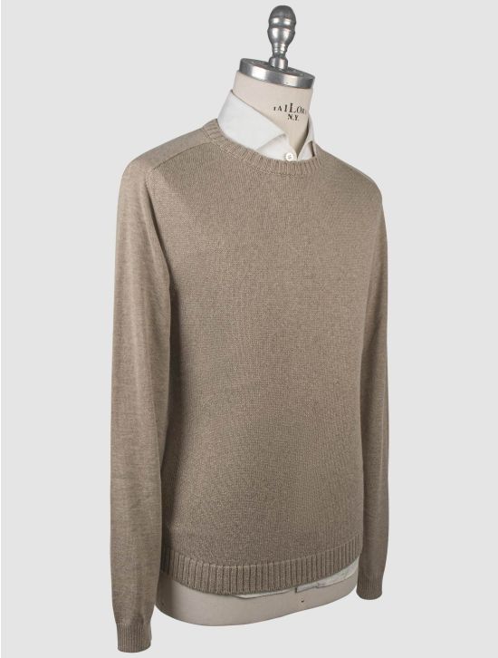 Isaia Isaia Beige Silk Cashmere Sweater Crewneck Beige 001