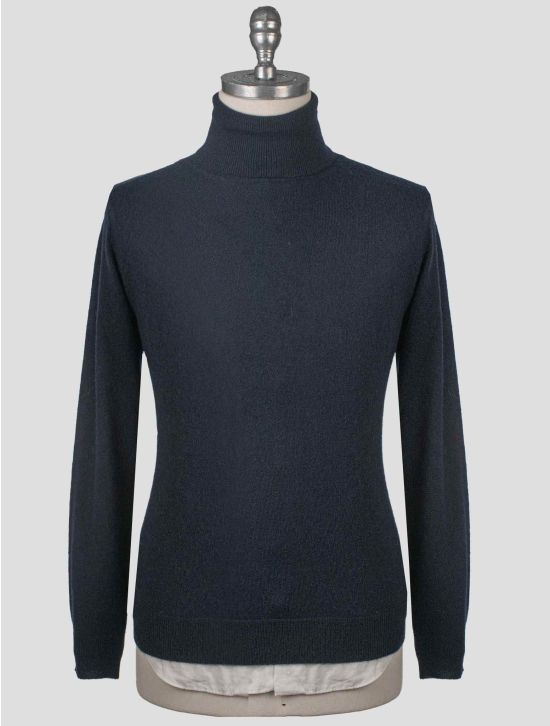 Isaia Isaia Blue Cashmere Silk Wool Sweater Turtleneck Blue 000