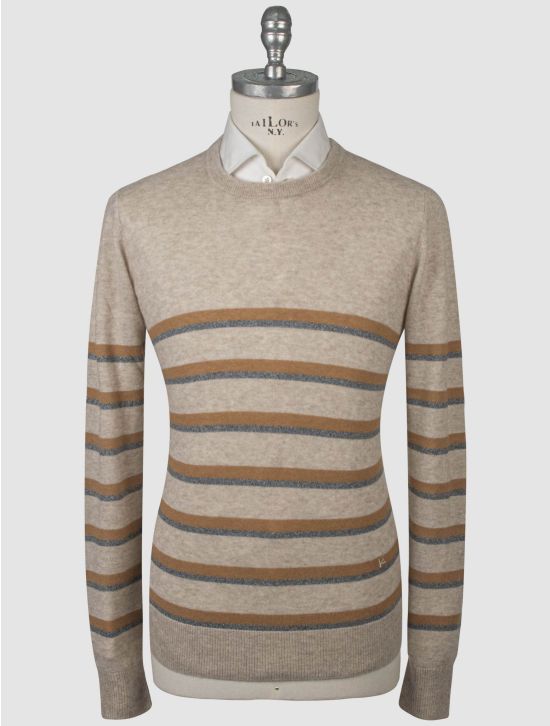 Isaia Isaia Beige Silk Cashmere Sweater Crewneck Beige 000