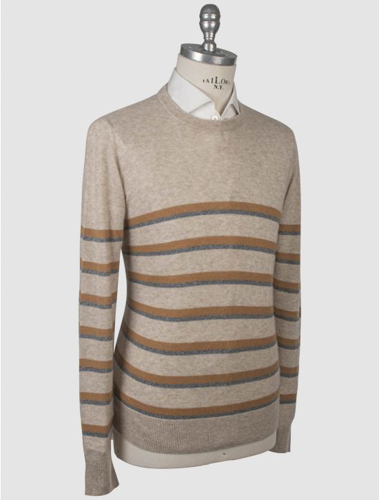 Isaia Isaia Beige Silk Cashmere Sweater Crewneck Beige 001