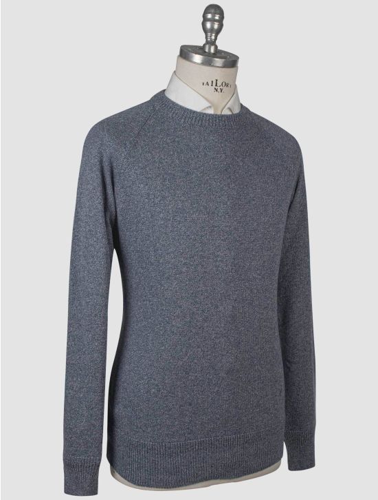 Isaia Isaia Blue Silk Sweater Crewneck Blue 001