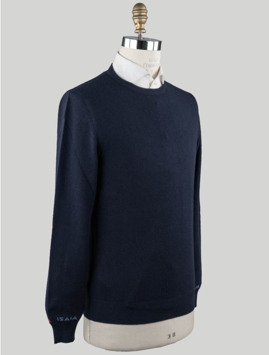 Isaia Isaia Blue Cashmere Sweater Crewneck Blue 001