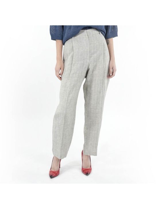 Brunello Cucinelli Brunello Cucinelli Gray Linen Pants Gray 000