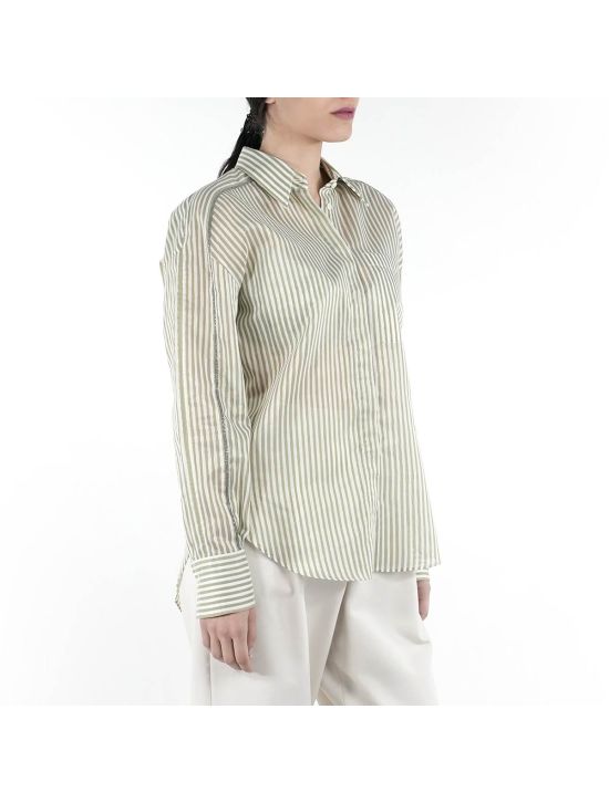 Brunello Cucinelli Brunello Cucinelli Multicolor Cotton Silk Viscose Metallic Shirt Multicolor 001