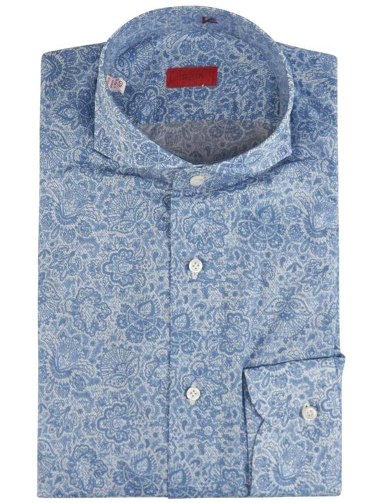 Isaia Isaia Blue Cotton Shirt Blue 000