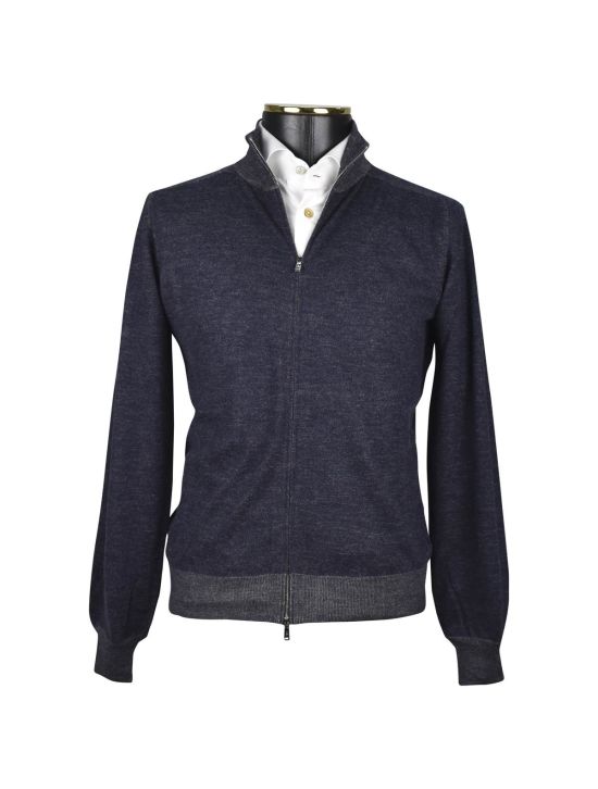 Fioroni Fioroni Blue Cashmere Sweater Full Zip Blue 000