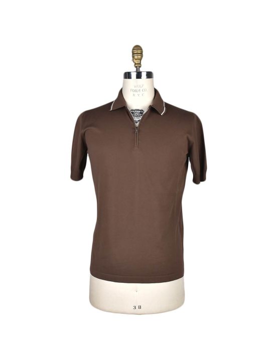 Fioroni Fioroni Brown Cotton Polo Half Zip Brown 000