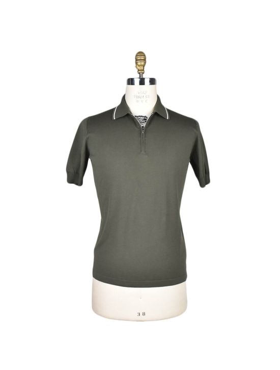 Fioroni Fioroni Green Cotton Polo Half Zip Green 000