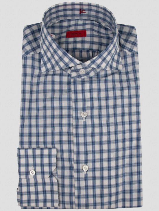 Isaia Isaia Blue White Cotton Shirt Blue / White 000