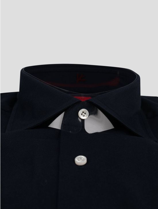 Isaia Isaia Blue Navy Cotton Cashmere Shirt Blue Navy 001