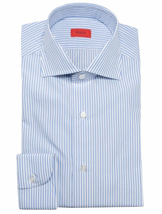 Isaia Isaia Light Blue White Cotton Shirt Light Blue / White 000