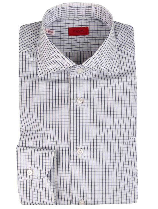 Isaia Isaia White Blue Cotton Shirt White / Blue 000