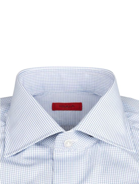 Isaia Isaia White Blue Cotton Shirt White / Blue 001