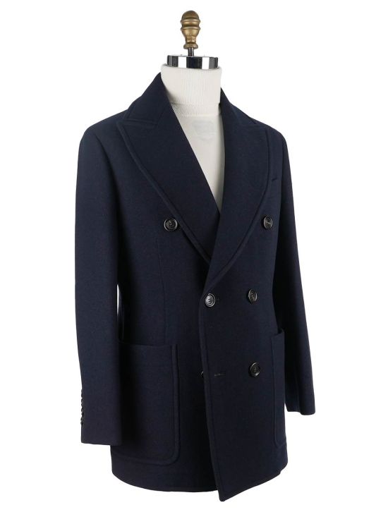 Brunello Cucinelli Brunello Cucinelli Blue Virgin Wool Coat Blue 001