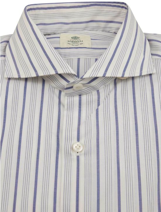 Luigi Borrelli Luigi Borrelli Blue White Cotton Shirt Blue / White 001