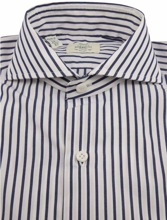 Luigi Borrelli Luigi Borrelli Blue White Cotton Shirt Blue / White 001