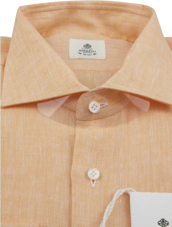 Luigi Borrelli Luigi Borrelli Orange Linen Shirt Orange 001