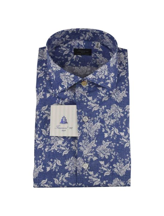 Finamore Finamore Blue White Cotton Modal Shirt Blue/White 000