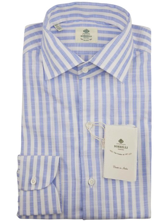 Luigi Borrelli Luigi Borrelli Blue White Cotton  Shirt Blue / White 000