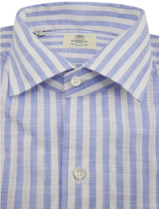 Luigi Borrelli Luigi Borrelli Blue White Cotton  Shirt Blue / White 001