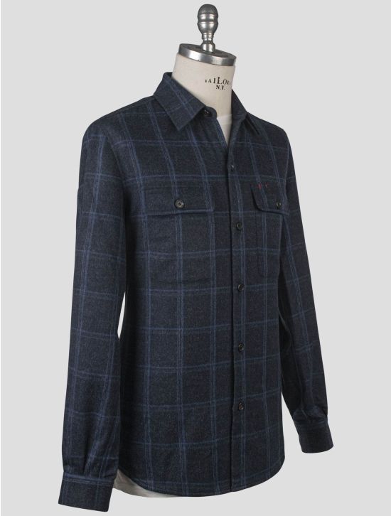 Isaia Isaia Blue Virgin Wool Cashmere Overshirt Blue 001