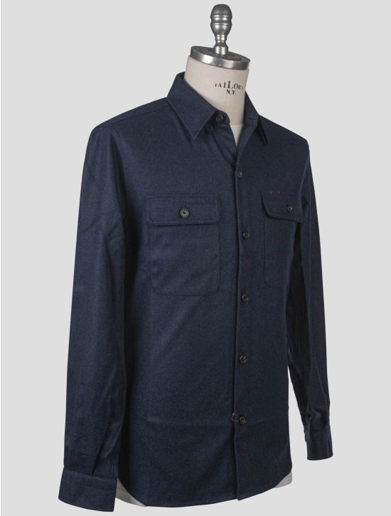 Isaia Isaia Blue Virgin Wool Cashmere Overshirt Blue 001