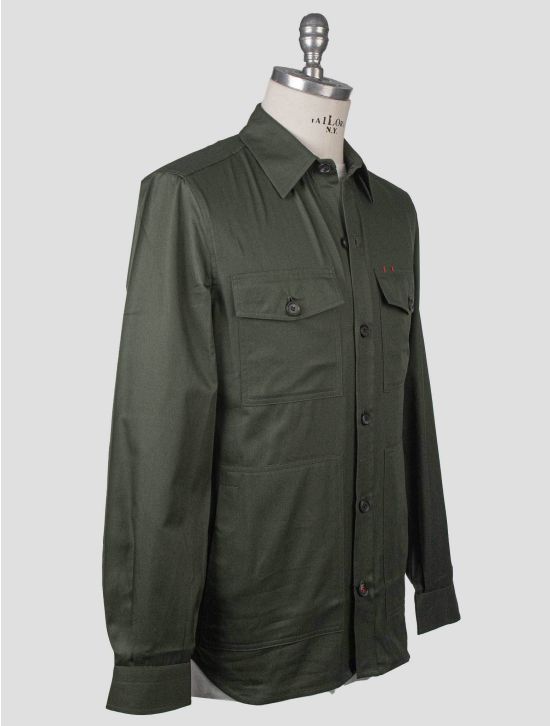 Isaia Isaia Green Cotton Overshirt Green 001