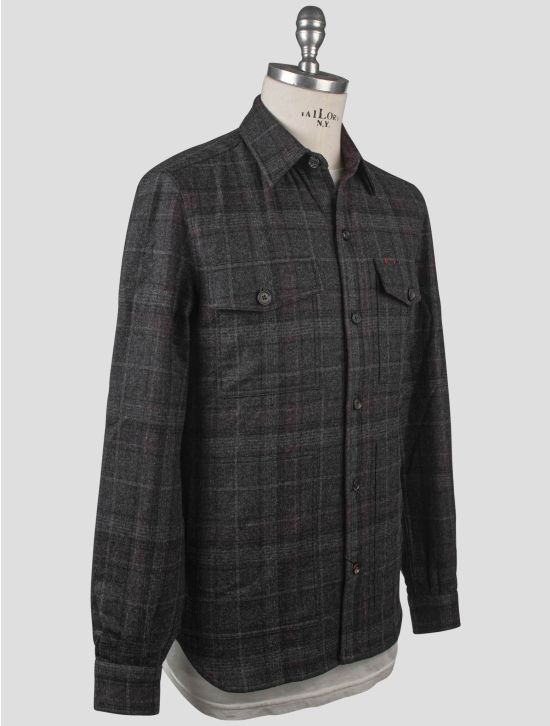 Isaia Isaia Gray Virgin Wool Cashmere Overshirt Gray 001