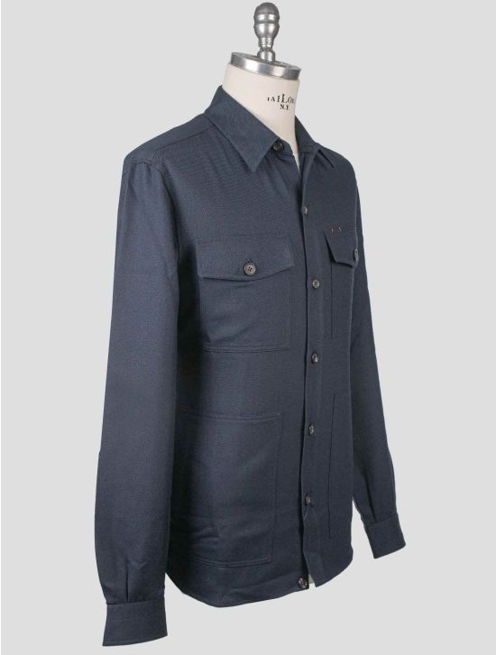 Isaia Isaia Blue Wool Cashmere Overshirt Blue 001