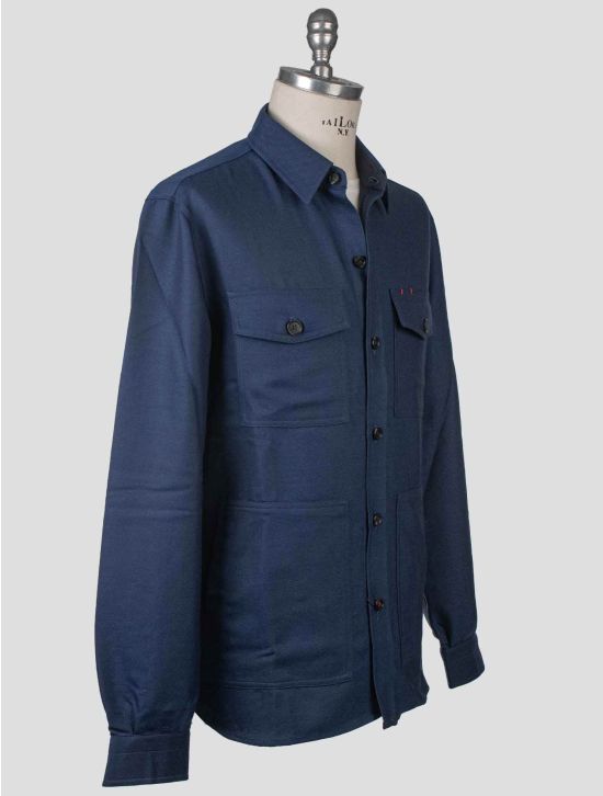 Isaia Isaia Blue Wool Cashmere Overshirt Blue 001