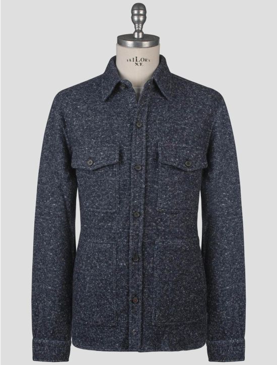 Isaia Isaia Blue Virgin Wool Cashmere Silk Cotton Overshirt Blue 000