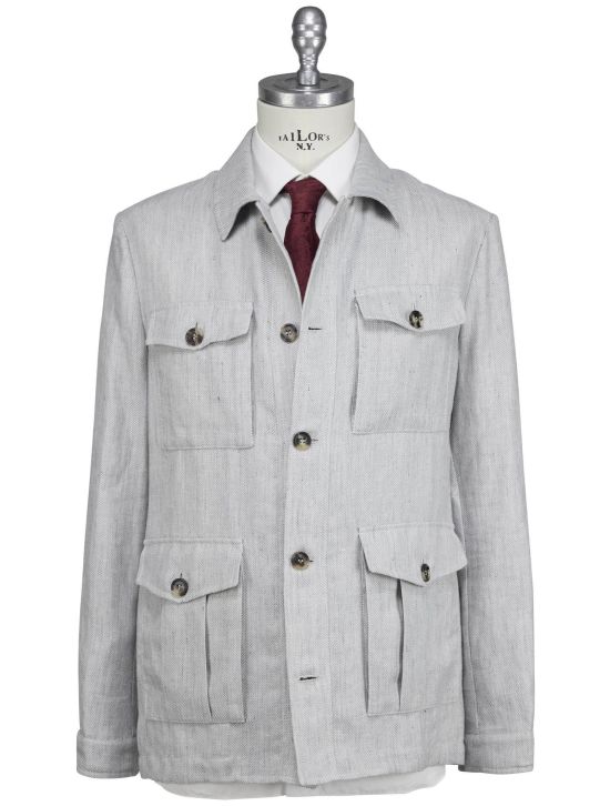 Luigi Borrelli Luigi Borrelli Gray Linen Virgin Wool Coat Gray 000