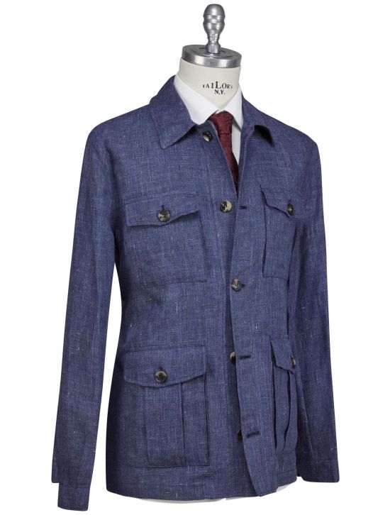 Luigi Borrelli Luigi Borrelli Blue Linen Coat Blue 001