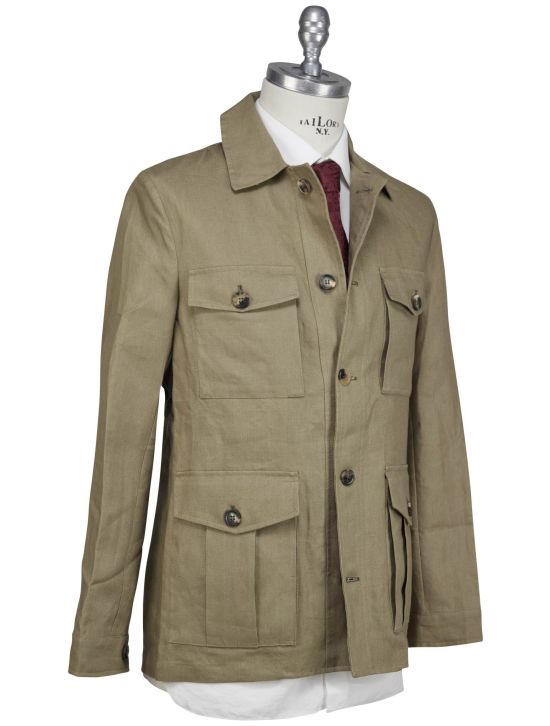 Luigi Borrelli Luigi Borrelli Green Linen Coat Green 001