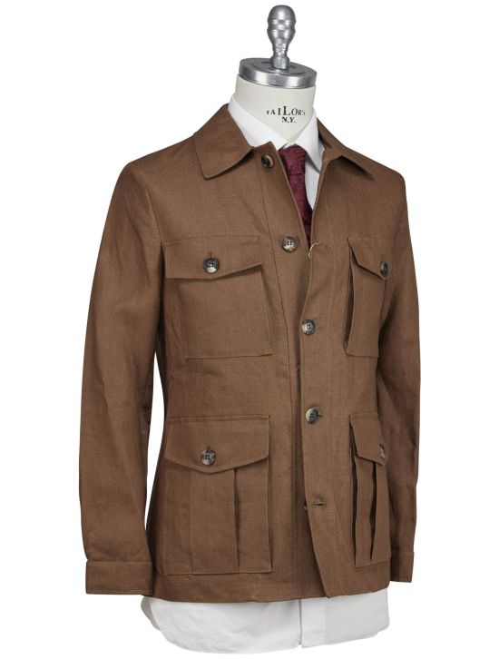 Luigi Borrelli Luigi Borrelli Brown Linen Coat Brown 001