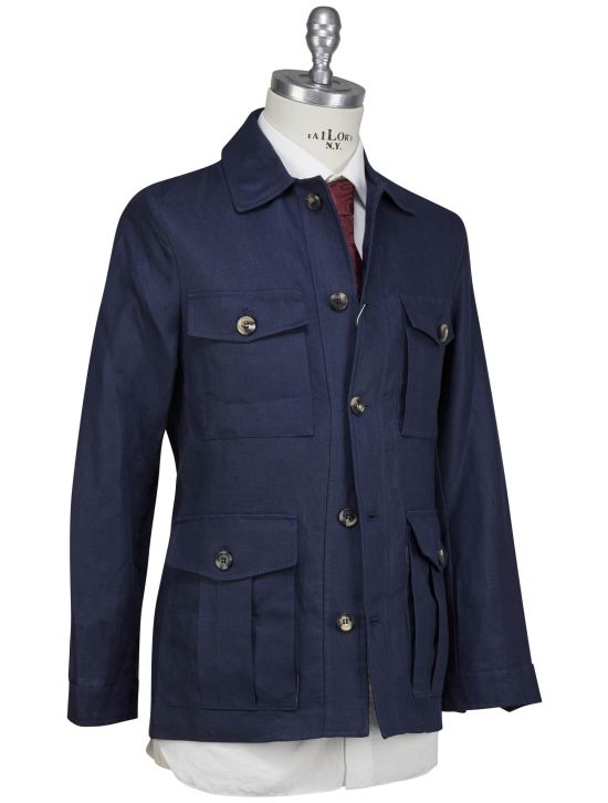 Luigi Borrelli Luigi Borrelli Blue Linen Coat Blue 001