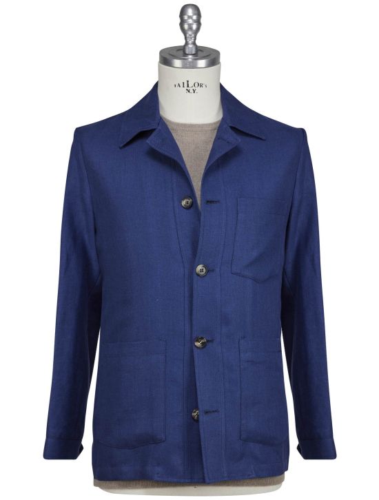 Luigi Borrelli Luigi Borrelli Blue Linen Virgin Wool Coat Blue 000