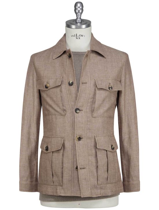 Luigi Borrelli Luigi Borrelli Brown Linen Virgin Wool Coat Brown 000