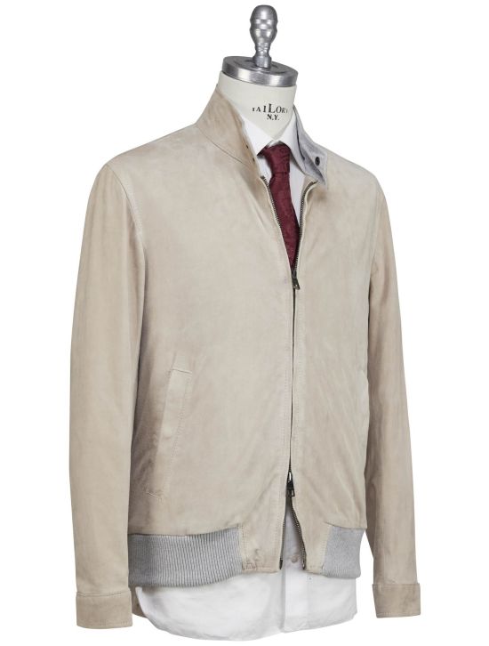 Luigi Borrelli Luigi Borrelli Beige Leather Suede Coat Beige 001