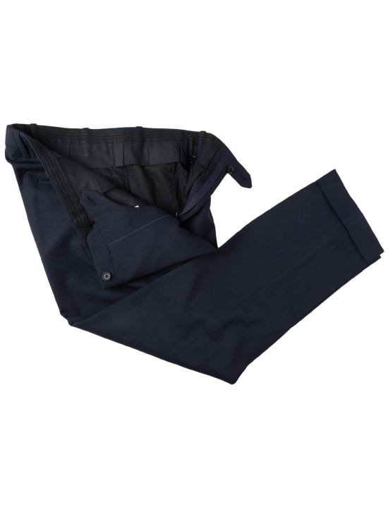 Kiton Kiton Blue Navy Wool Dress Pants Blue Navy 001