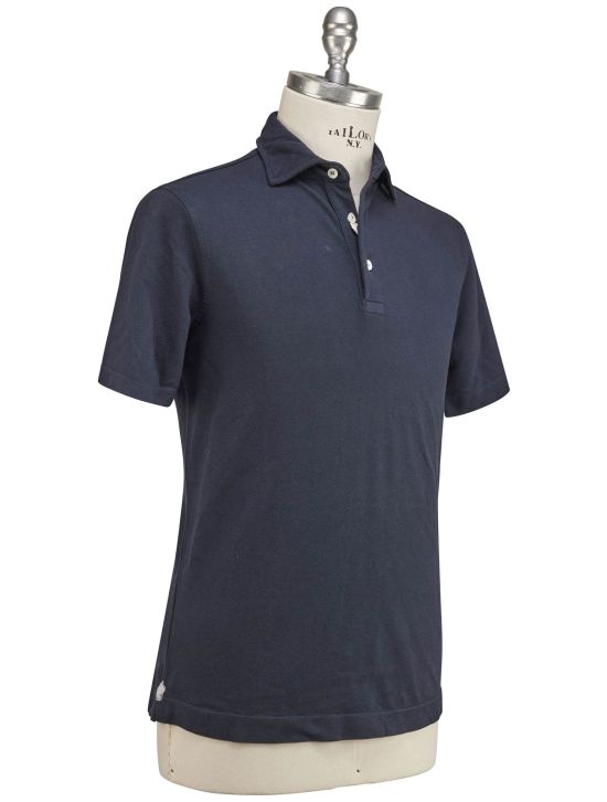 Luigi Borrelli Luigi Borrelli Blue Cotton Polo Blue 001