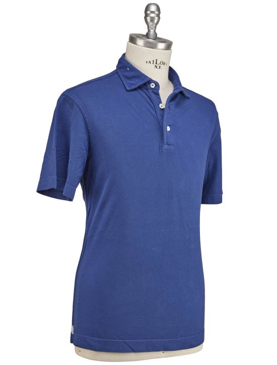 Luigi Borrelli Luigi Borrelli Blue Cotton Polo Blue 001