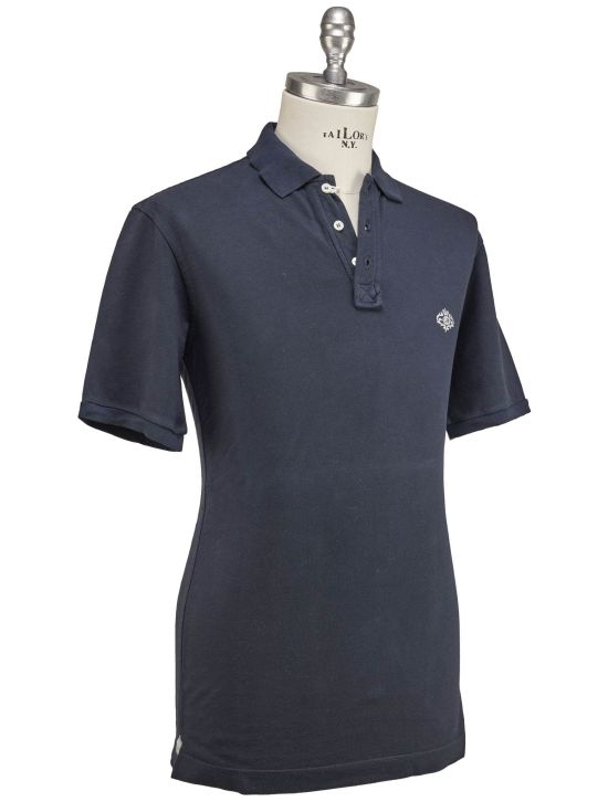 Luigi Borrelli Luigi Borrelli Blue Cotton Polo Blue 001