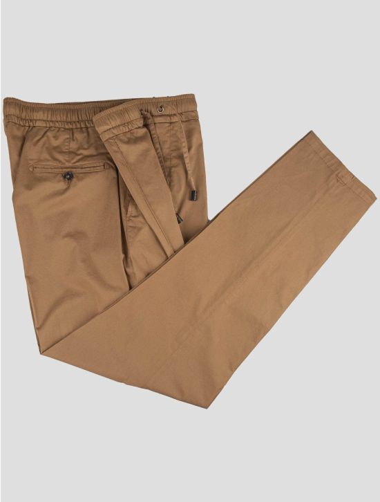 Isaia Isaia Brown Cotton Ea Pants Brown 001