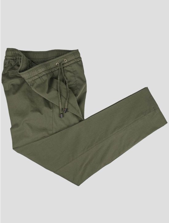 Isaia Isaia Green Cotton Silk Ea Pants Green 001