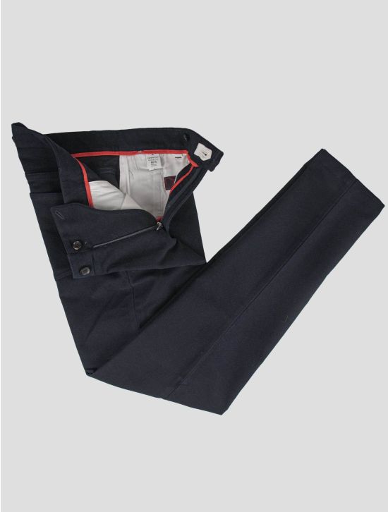 Isaia Isaia Dark Blue Cotton Ea Pants Dark Blue 001