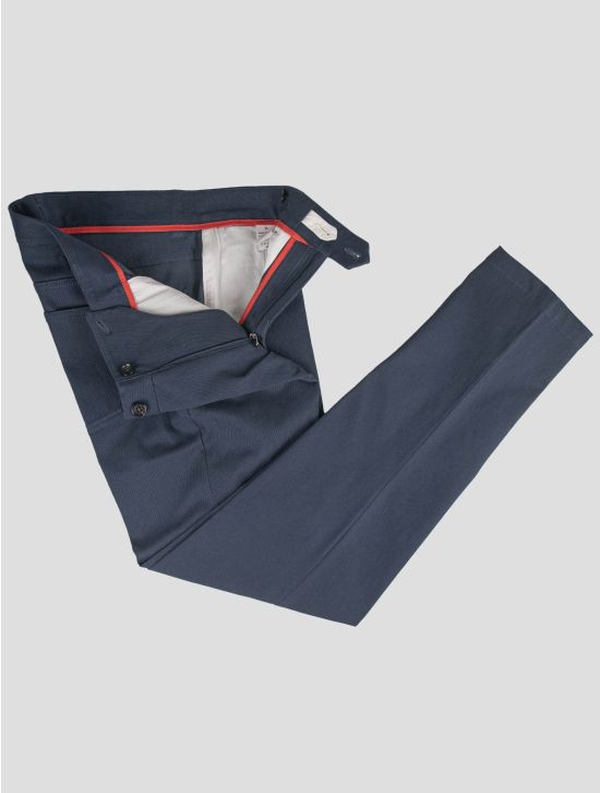 Isaia Isaia Blue Cotton Ea Pants Blue 001