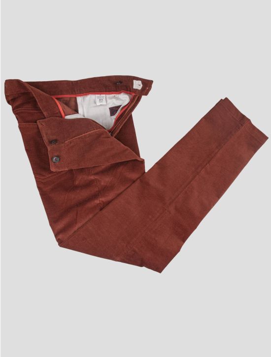 Isaia Isaia Burgundy Cotton Ea Velvet Pants Burgundy 000