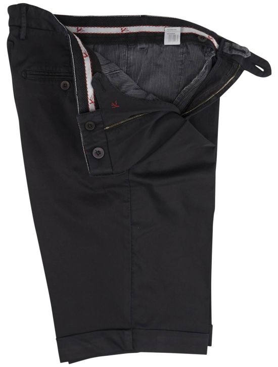 Isaia Isaia Black Cotton Ea Short Pant Black 001